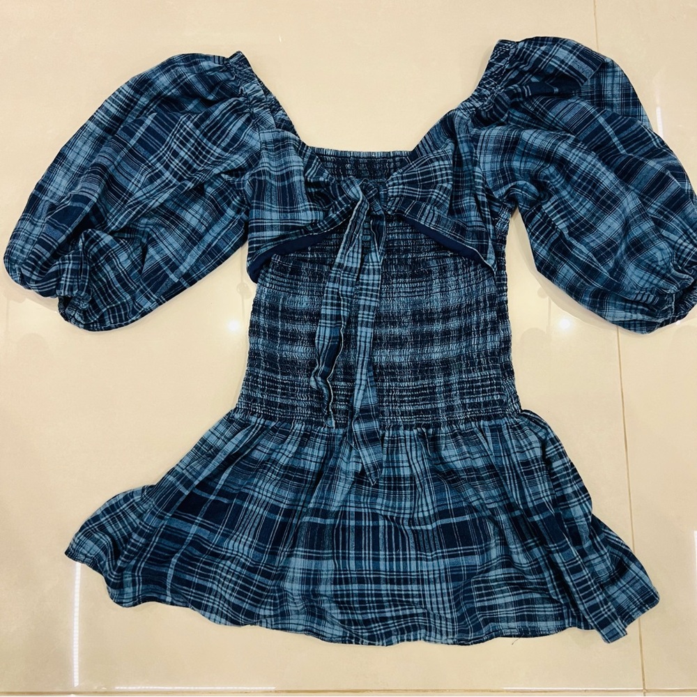 RAMY BROOK Caroline Plaid Smocked Mini Dress - Picture 10 of 11
